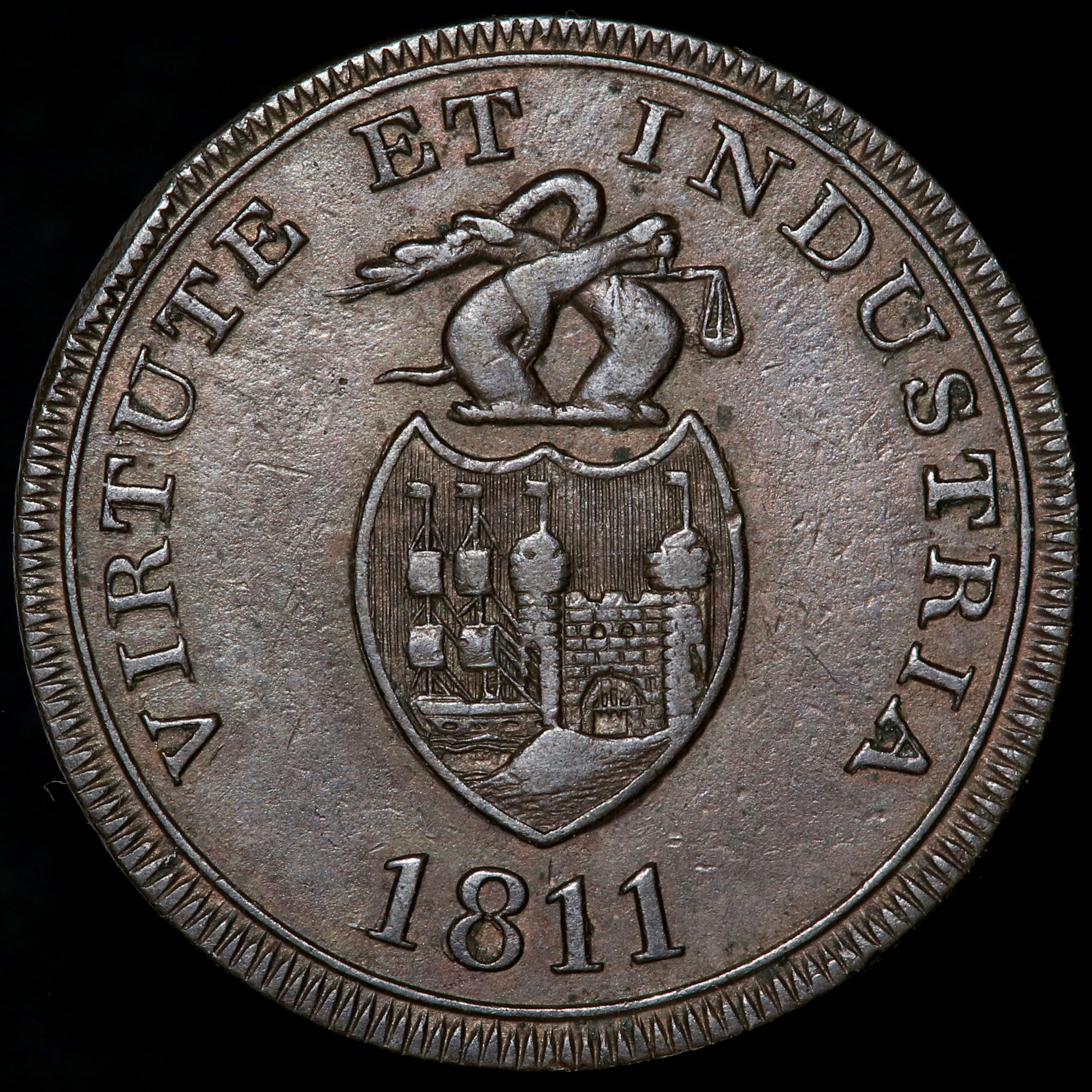 Bristol, Swansea And London. Halfpenny Token, 1811. BB & Copper Co.