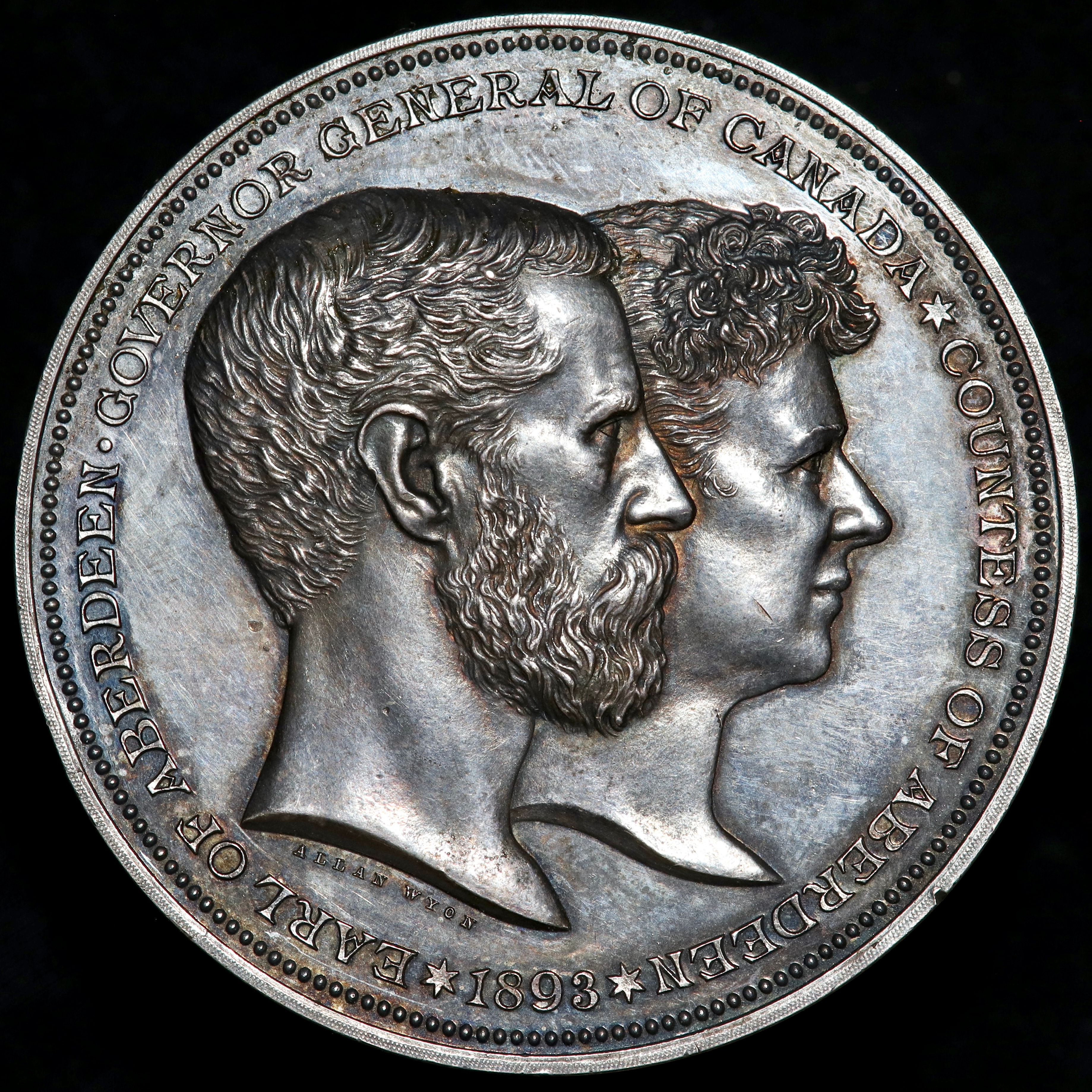 Canada. Silver Presentation Medal, 1893. Earl Of Aberdeen, Governor General.