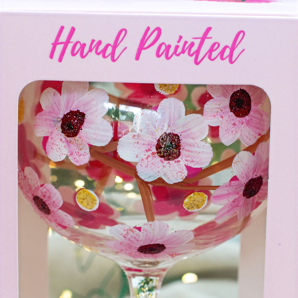 Thumbnail: Cherry Blossom - Gin Glass - Hand Painted
