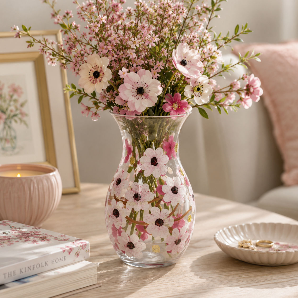 Blossom Glass Vase - Hand Painted
