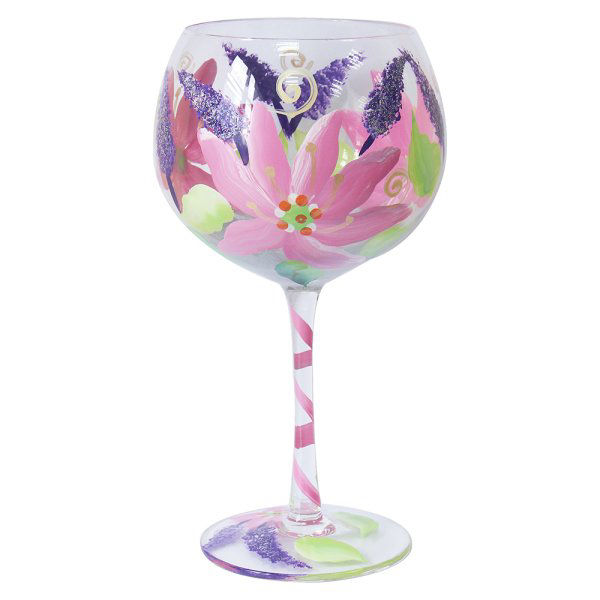 Thumbnail: Pink Lilly  Gin Glass - Hand Painted