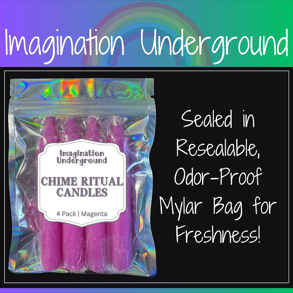 Thumbnail: 4 Magenta Chime Wax Candles for Rituals and Readings