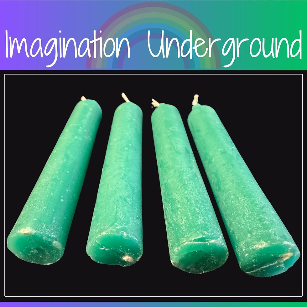Thumbnail: 4 Green Chime Wax Candles for Rituals and Readings