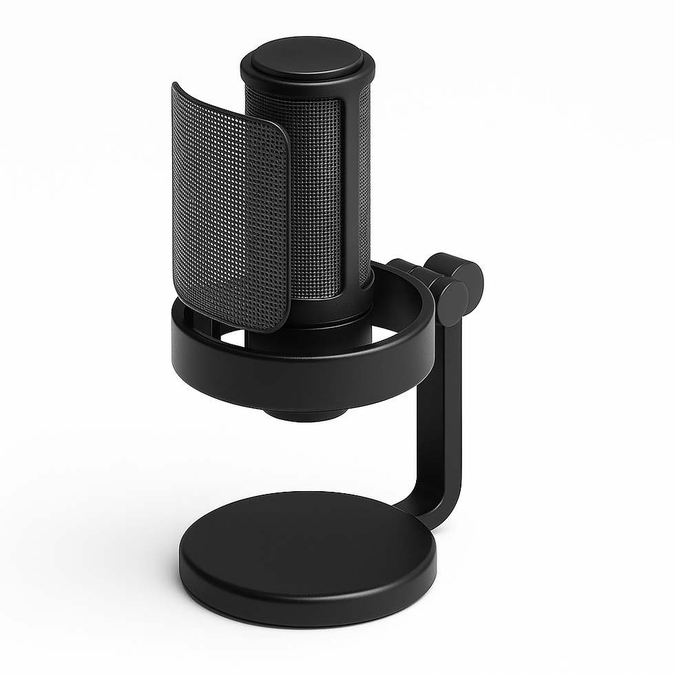 Microfone condensador gamer para captação de voz com suporte