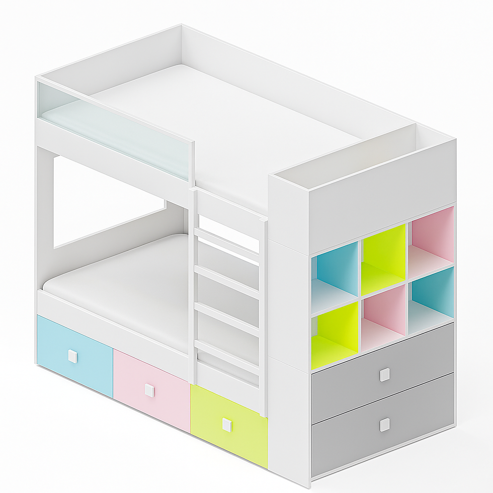 Beliche com Nichos Coloridos com Gaveteiro