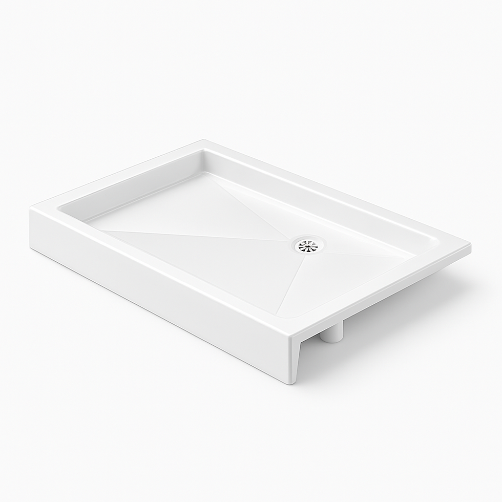 Piso box 1200 × 820 × 139 mm com ralo à direita em PVC branco
