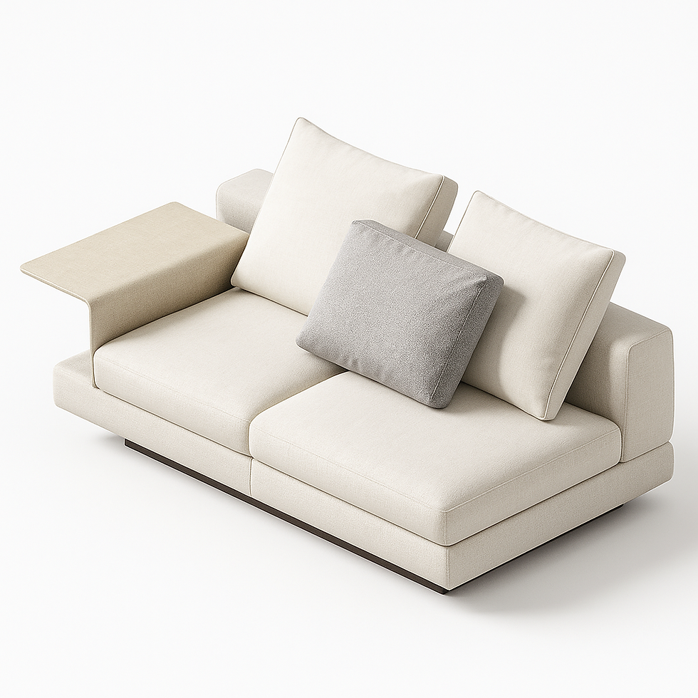 Sofá com 1 braço e aba Connery 291x102H88cm