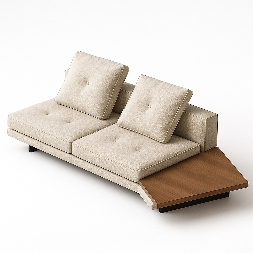 Sofá central inclinado com suporte Dylan 273x140H82cm