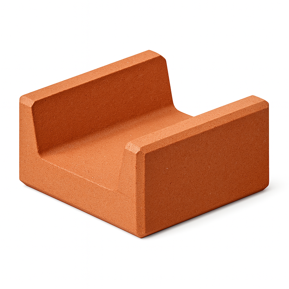 Bloco meia canaleta sem furo ecológico 7 × 12,5 × 12,5 cm