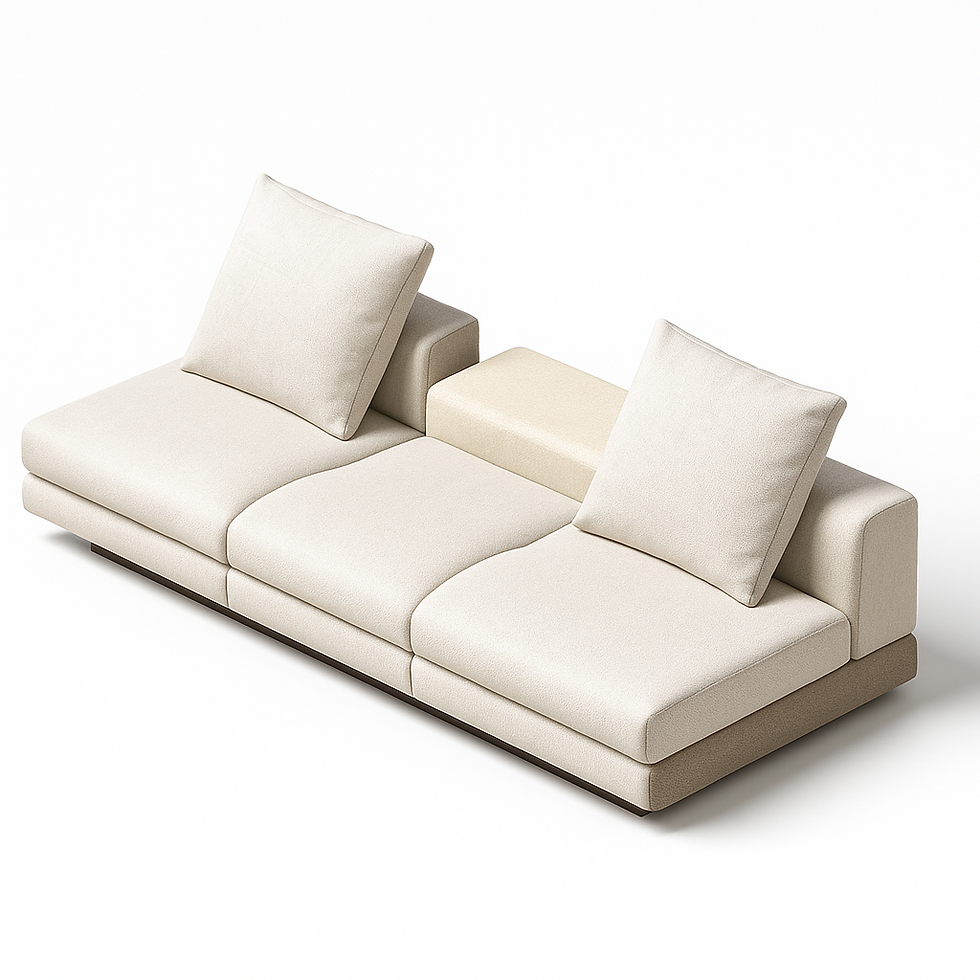 Sofá aberto central com aba Connery 253x118H88cm