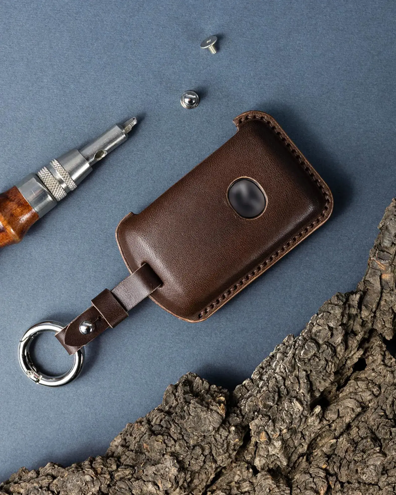 Leather Key Case with Cutout for Your Car Key