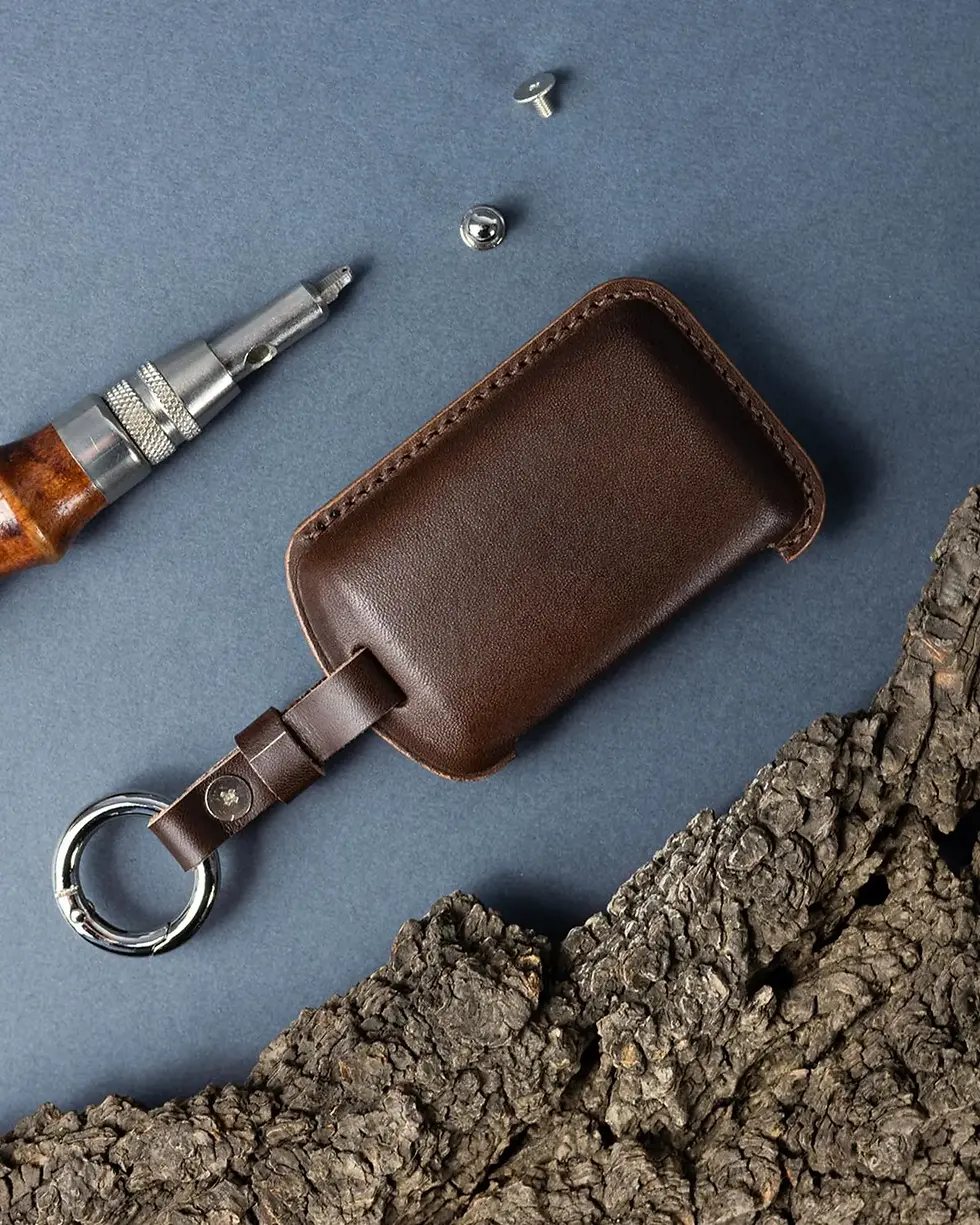 Thumbnail: Leather Key Case with Cutout for Your Car Key