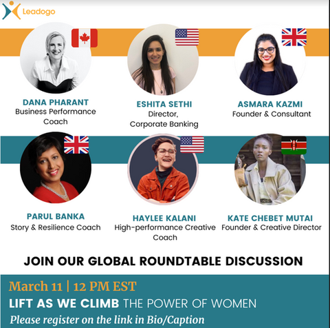 Live Event/Keynote Speaking Event Thumbnail: "Leadogo. Lift as we climb - the power of women. Join our roundtable discussion."