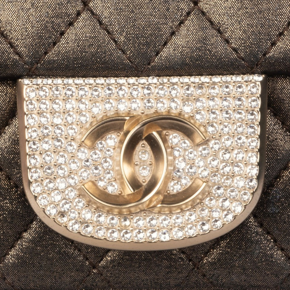 Miniatúra: Chanel Bronze Brown Small Quilted Iridescent Crystal Single Flap