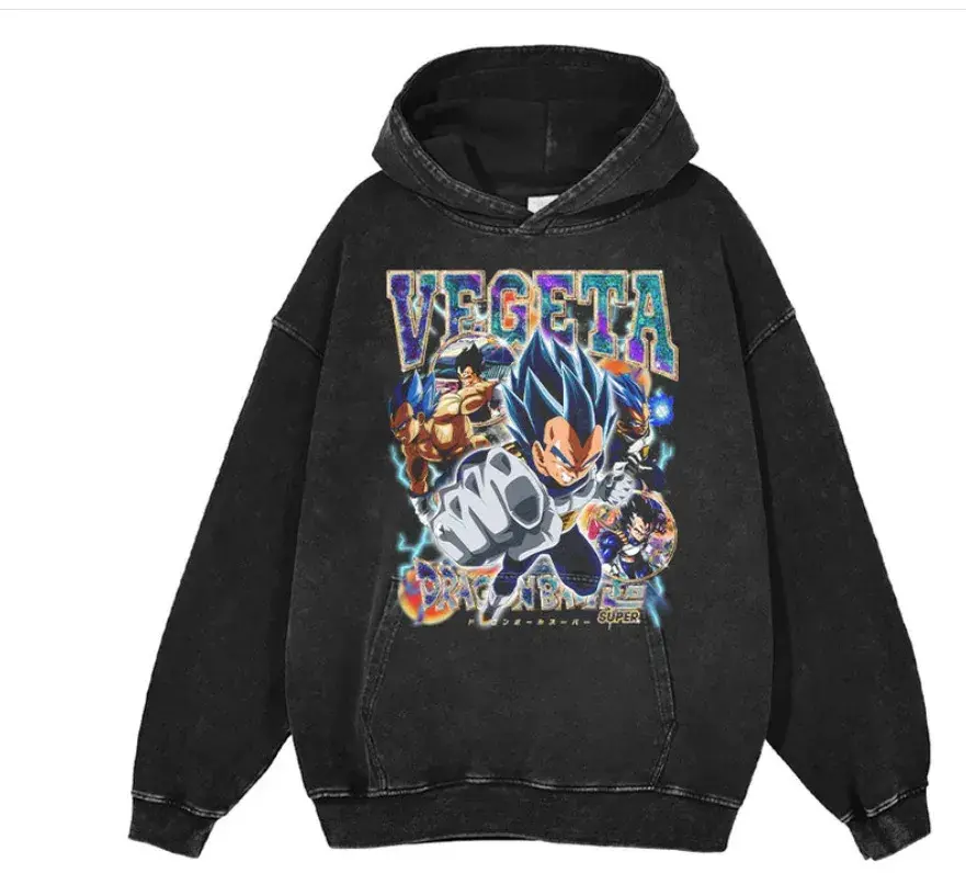 Thumbnail: Anime Vegeta Vintage Oversize Hoodie for Autumn/Winter