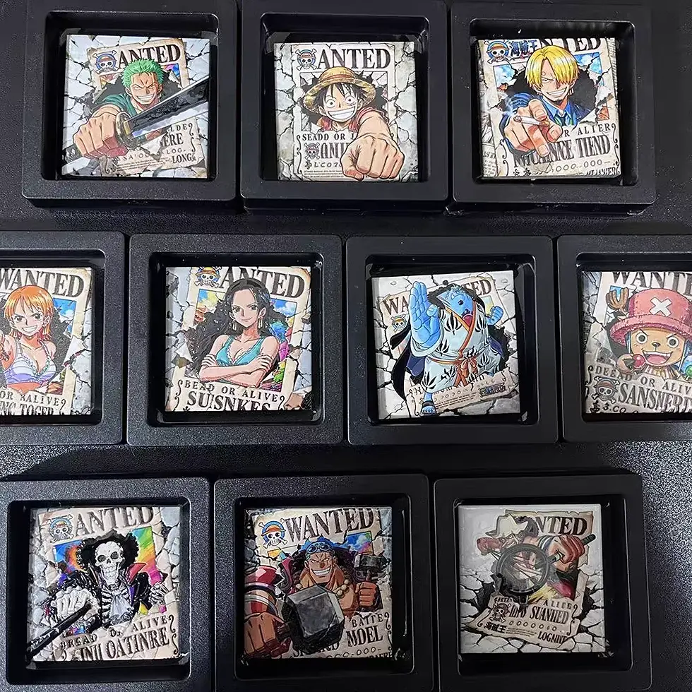 One Piece Wanted Poster Embossed Ceramic Fridge Magnets