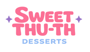 Sweet treats logo in pink and blue