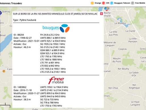 Carte des antennes mobiles