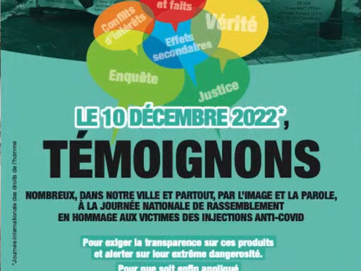 Le 10 Décembre 2022 – Témoignons et Changeons l'Histoire