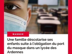 Une famille déscolarise ses enfants suite à l’obligation du port du masque dans un lycée ardennais