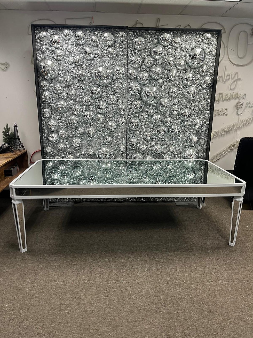 Thumbnail: WHITE MIRROR DINING TABLE XL (94"L x 47"W x 29"H)
