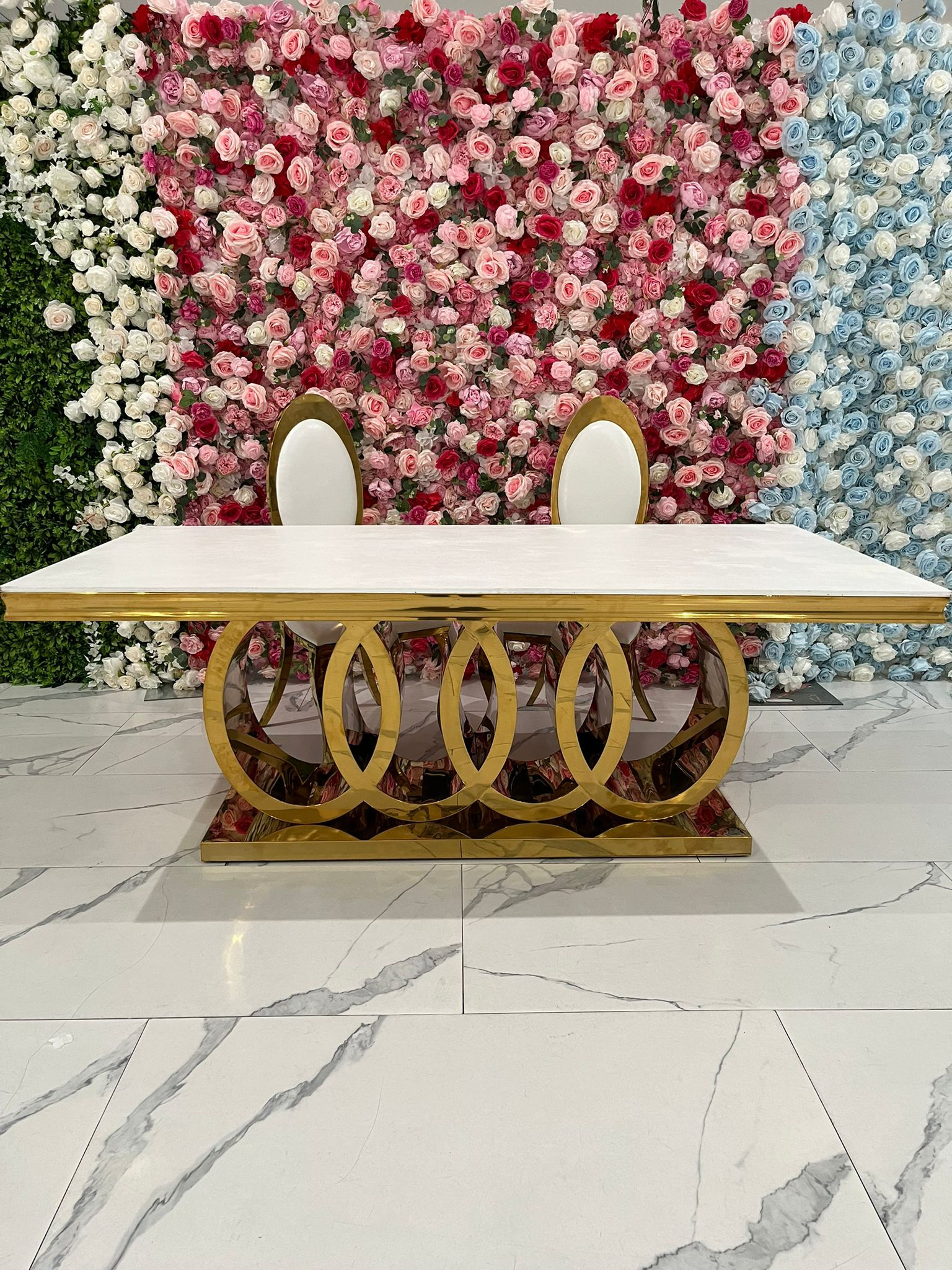 INFINITY TABLE GOLD 79" L x 39 1/2" W