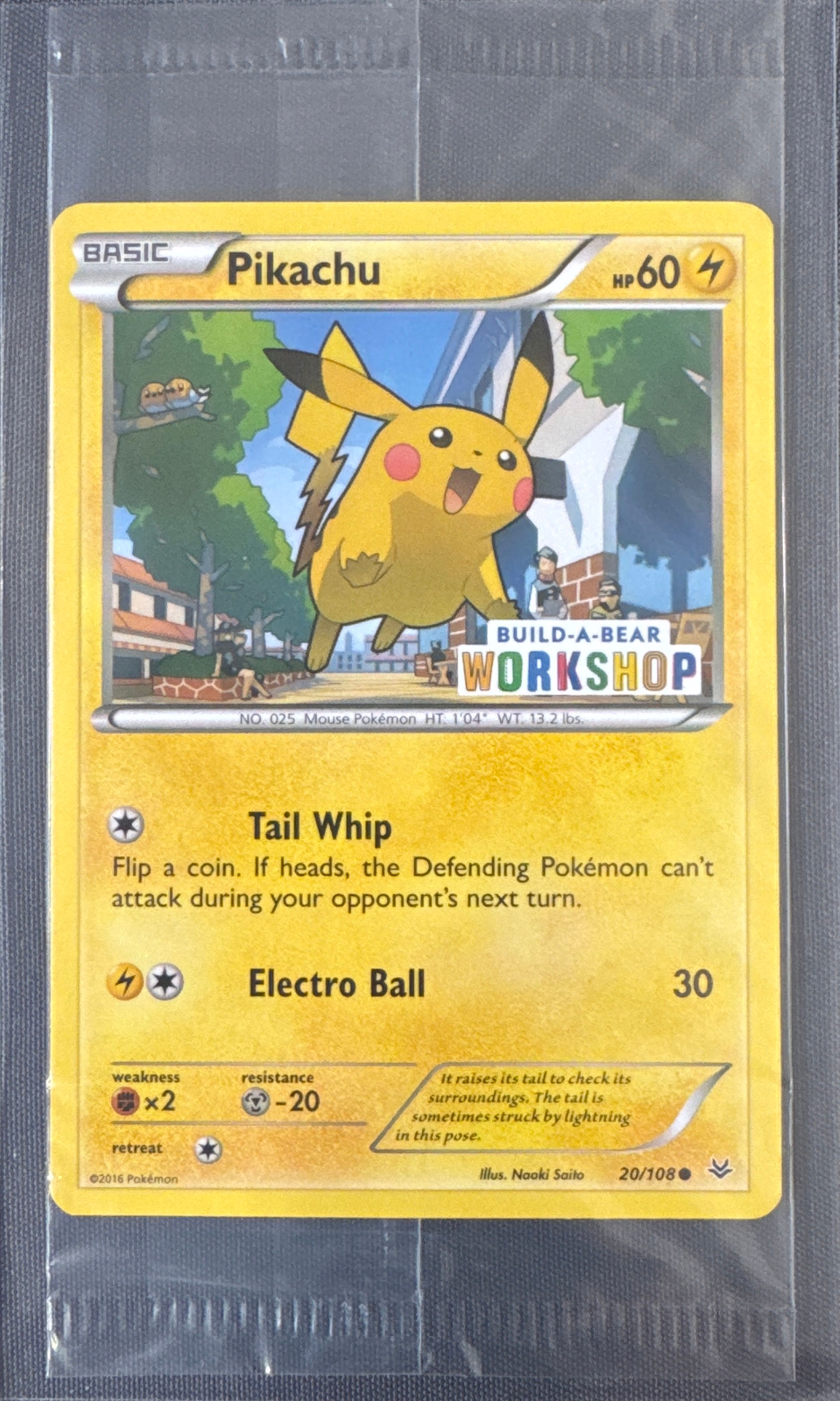 Pikachu - Build-A-Bear Stamped Promo (20/108) SEALED