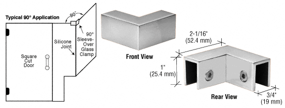 90 DEGREE GLASS TO GLASS TOP SLEEVE
