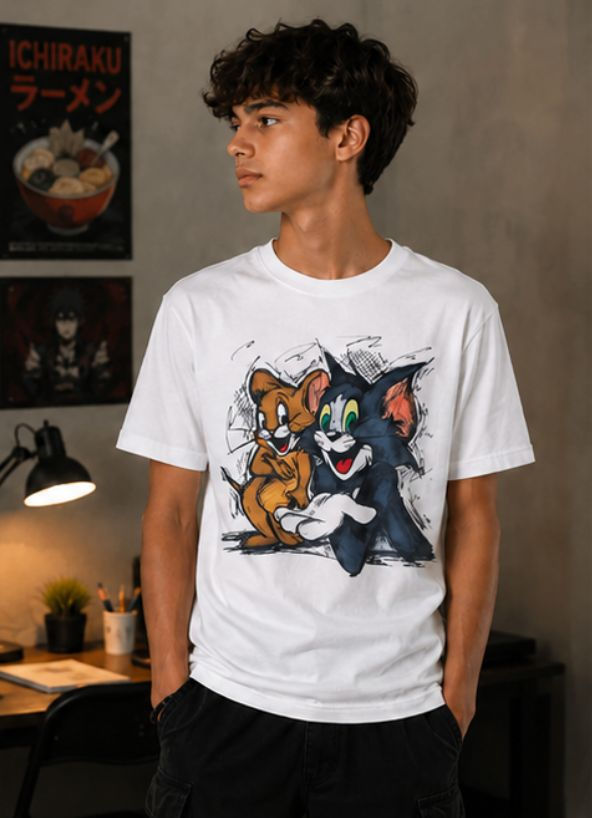 Rauber Unisex Sketch Graphic Tee – Tom & Jerry Edition