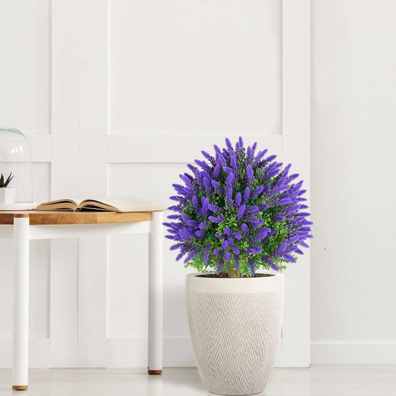 Thumbnail: Artificial Topiaries Lavender Ball Trees 2 Pack