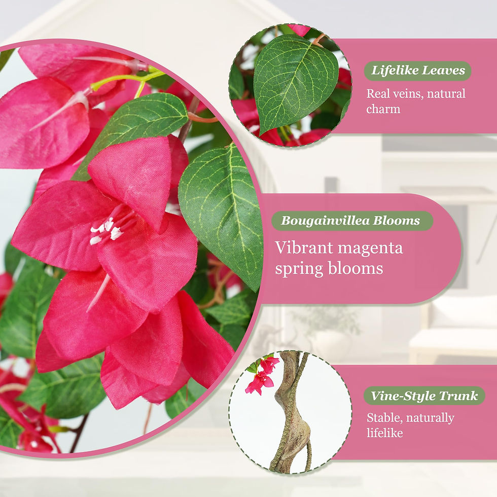 Thumbnail: 5FT Artificial Bougainvillea Tree with Realistic Pink Silk Flowers