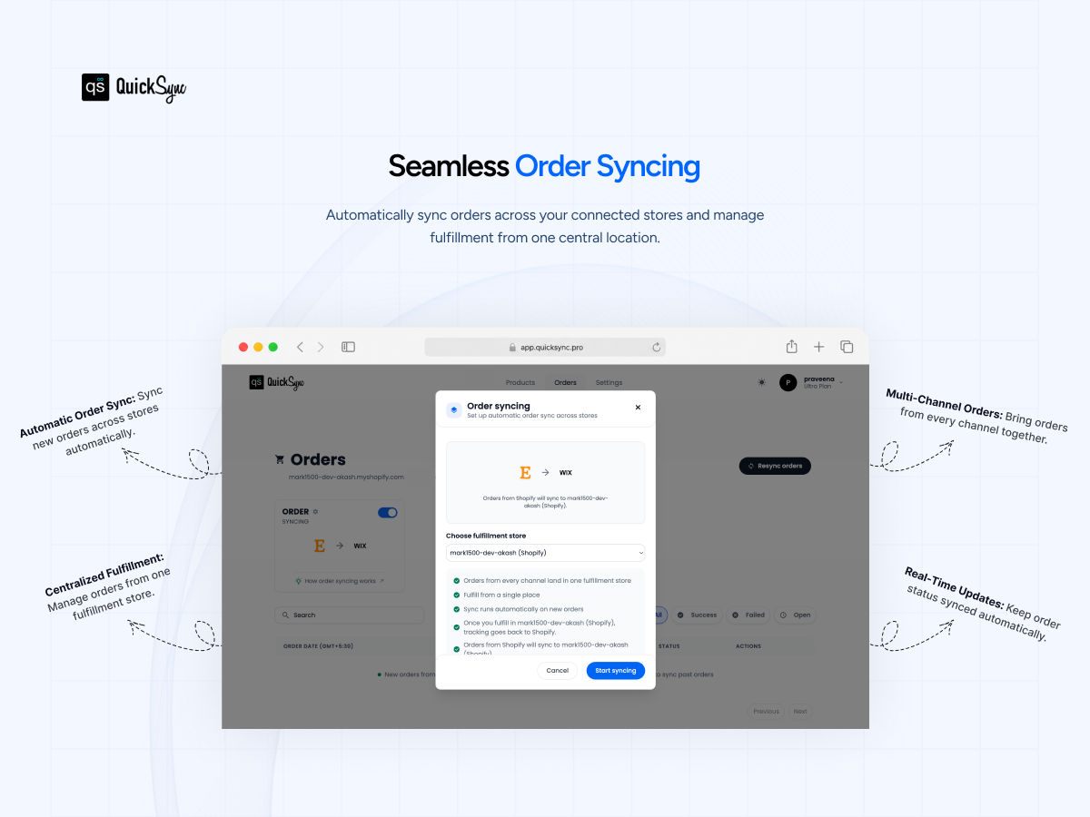 QuickSync ‑ All in One App integration setup — Apps for Stores app on the Wix App Market