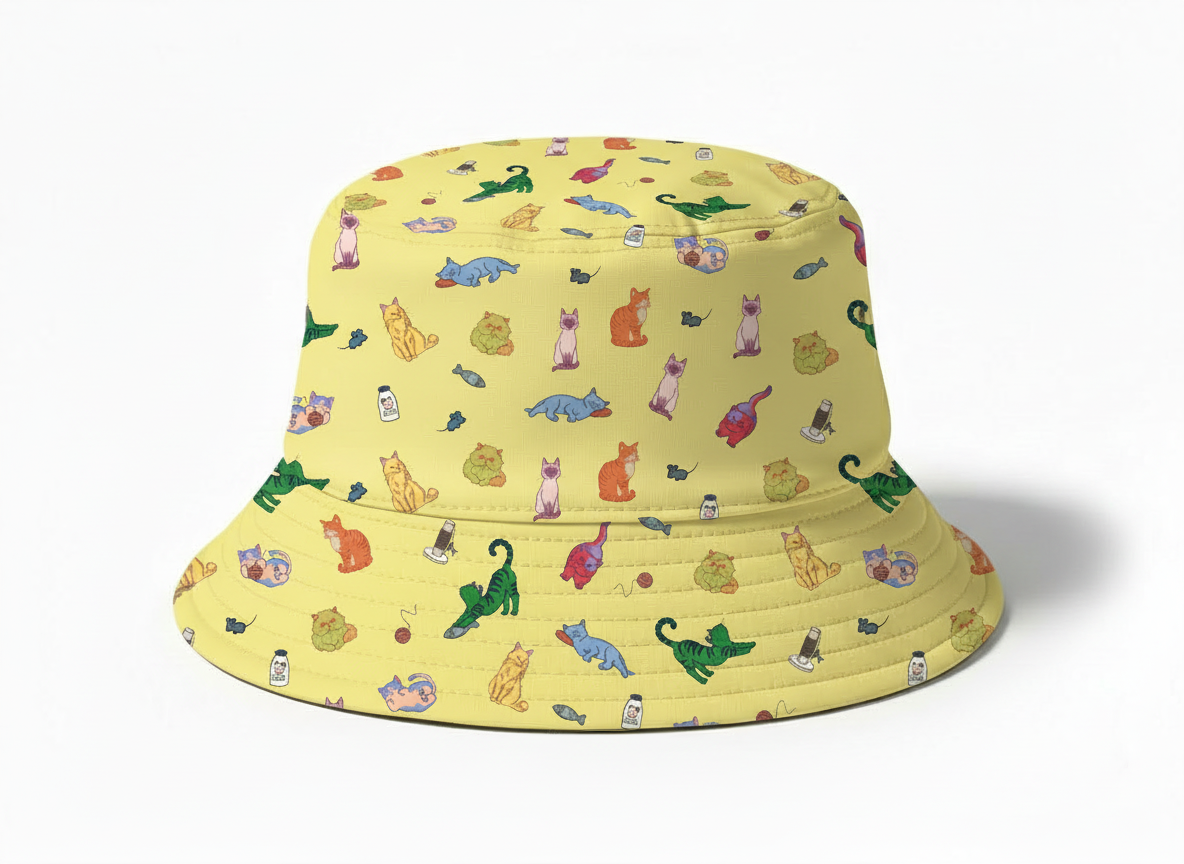Bucket Hat / Whiskers print