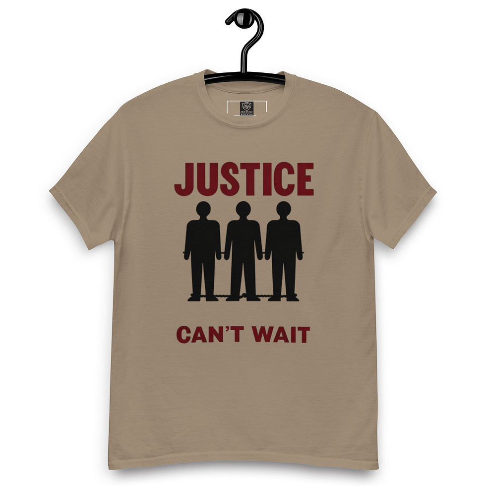 Thumbnail: Justice Can't Wait Graphic T-shirt-Red Letters