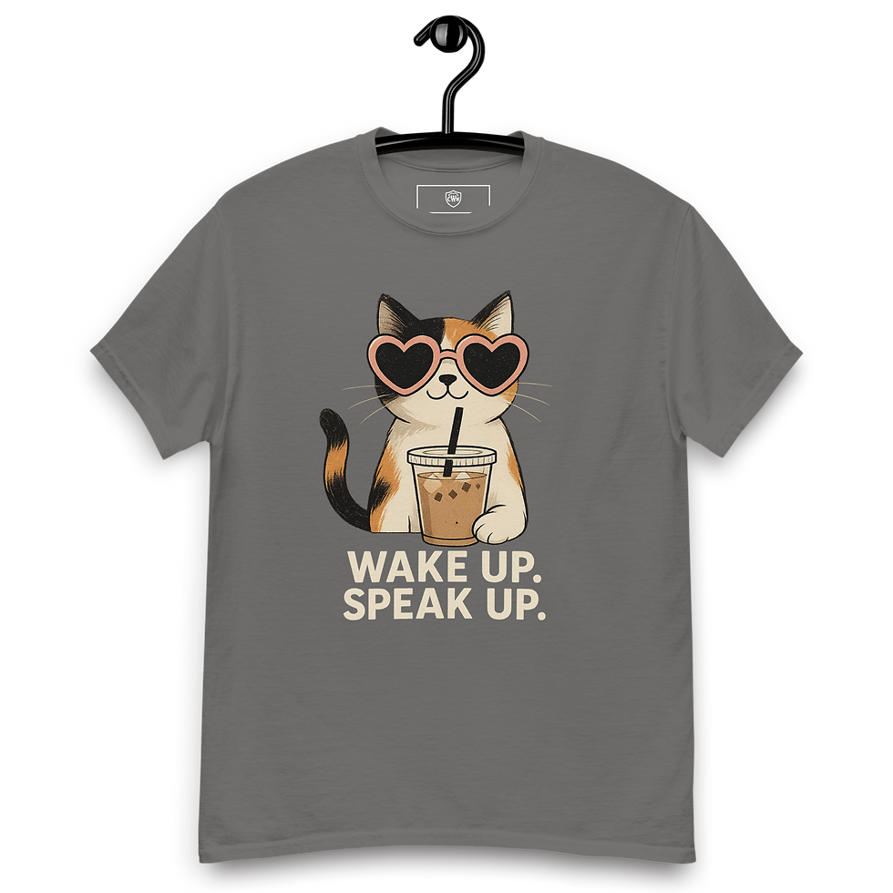 Thumbnail: Cool Cat Confidence Tee – Wake Up. Speak Up