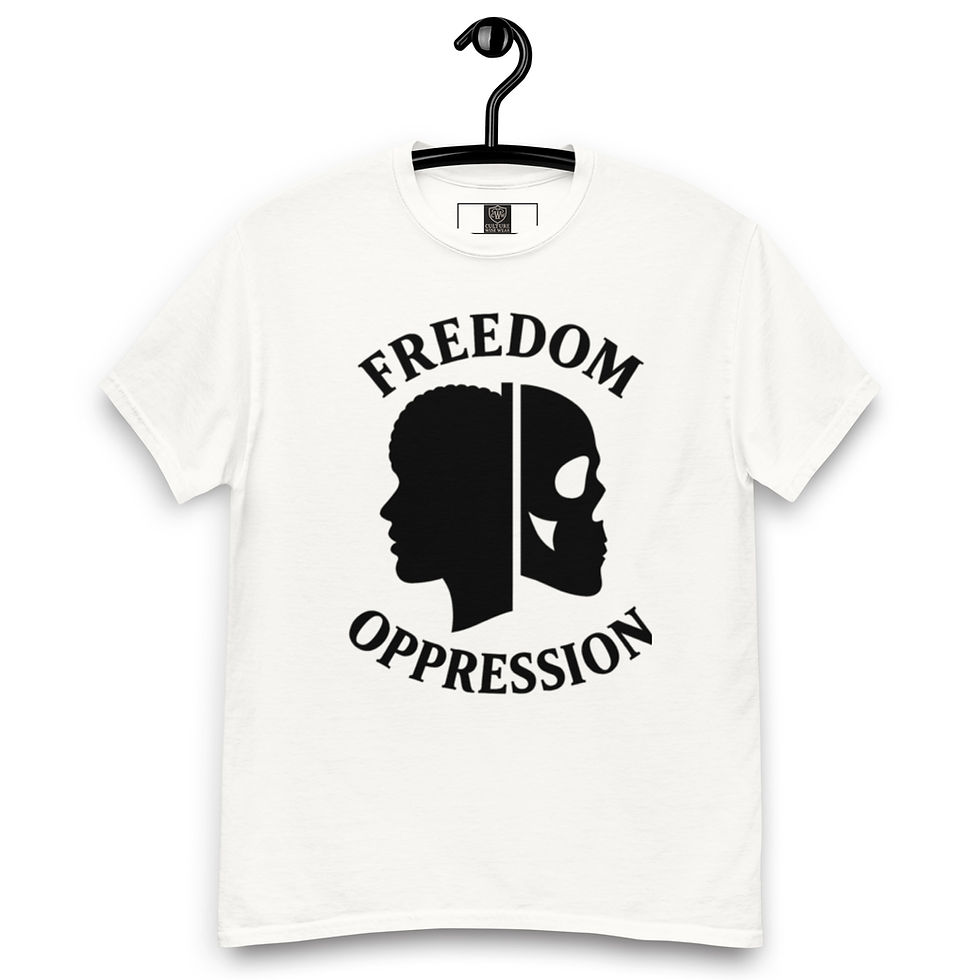 Thumbnail: Freedom vs. Oppression Graphic T-Shirt- Curly Hair
