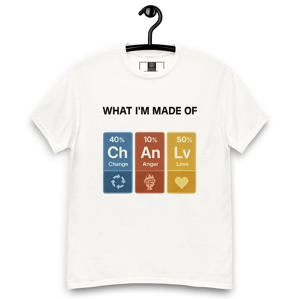 Thumbnail: What I’m Made of Graphic T-Shirt- BLk Letters Change, Anger, and Love