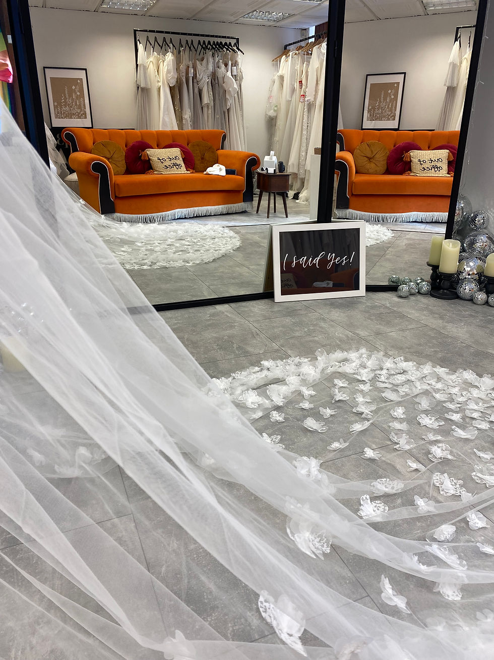 Flutter, floral 3 metre Cathedral length