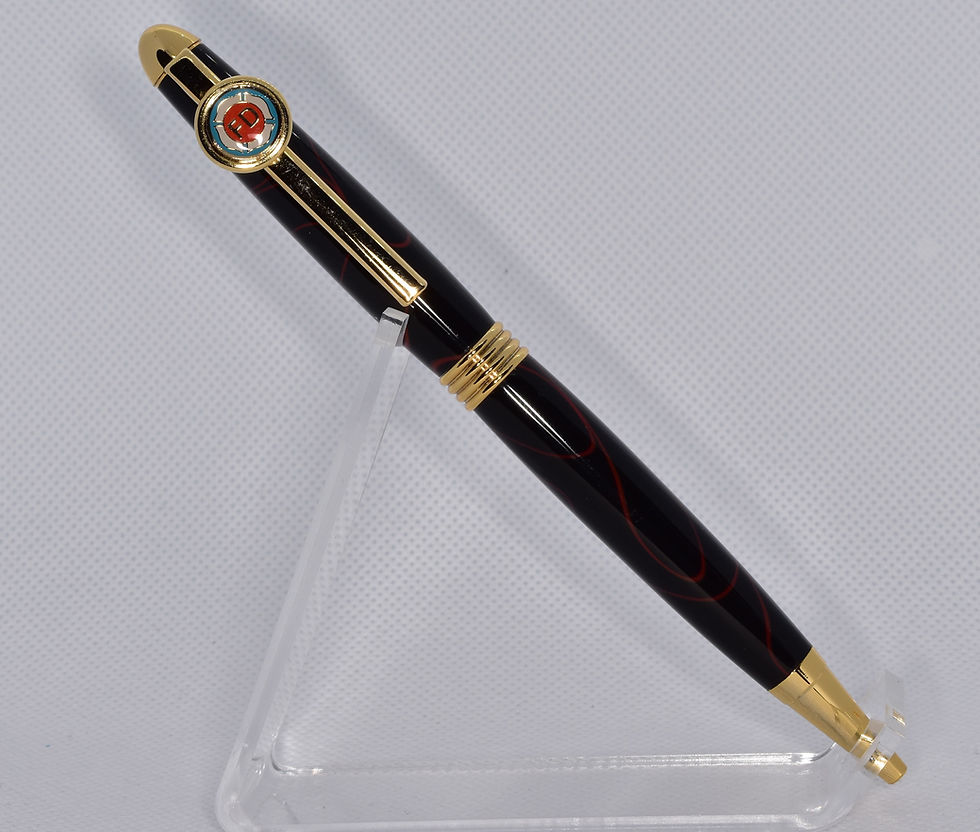 Fire Department pen Gold hardware.