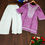 Thumbnail: Purple Rayon Cotton Chikankari Style Embroidery Kurta Plazzo Coord Set for Women