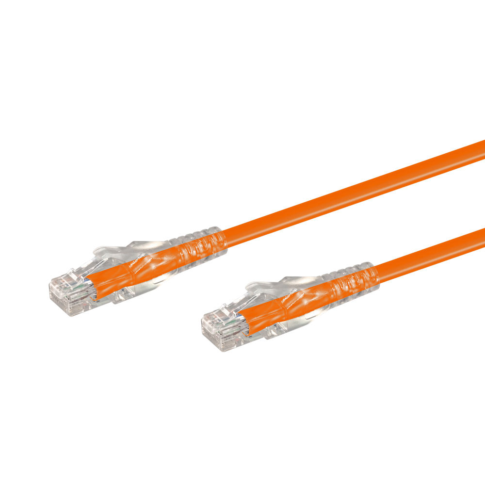 LINKQNET 15M RJ45 CAT6 ANTI-SNAG MOULDED PVC NETWORK FLYLEAD - ORANGE