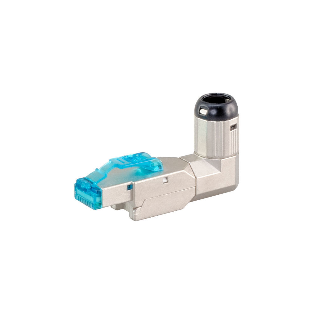CAT8 SHIELDED FIELD PLUG WITH ANGLE