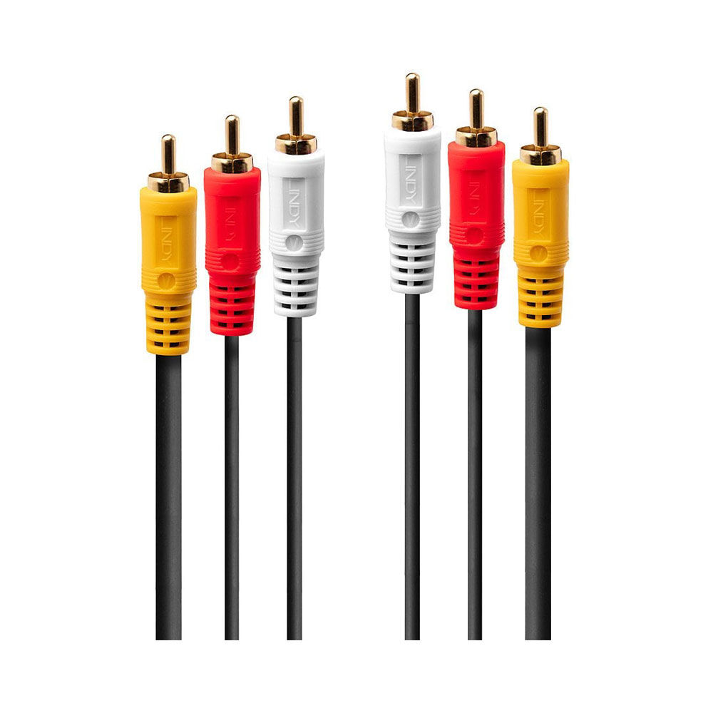 LINDY 3XRCA PREMIUM AUDIO. VIDEO 1M PLUG (35690)