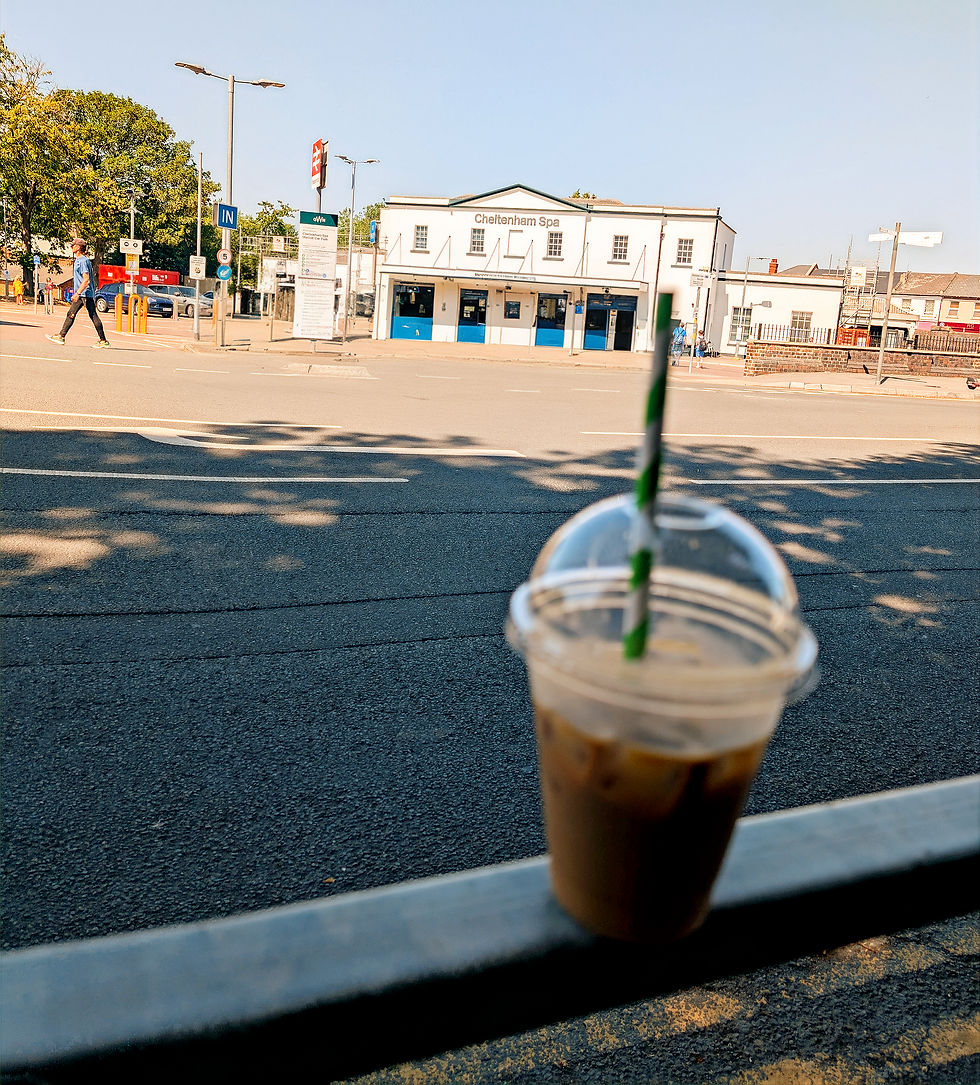 Cheltenham Spa station and a Vietnamese iced coffee