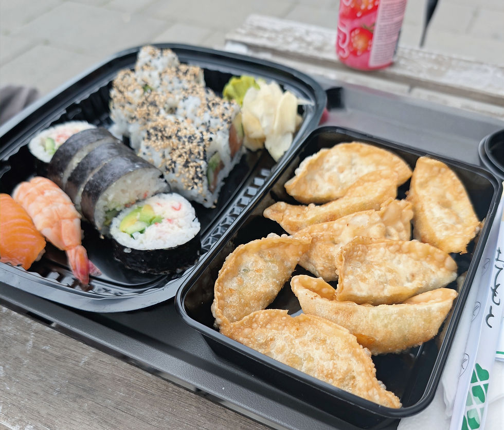 Finishing day one with fresh sushi