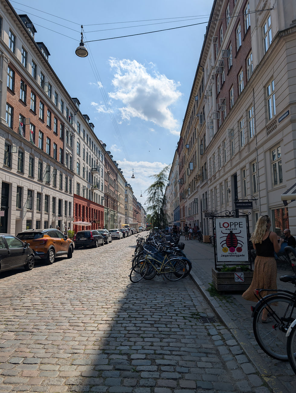 Jægersborggade's quaint street scene was a delightful morning stroll