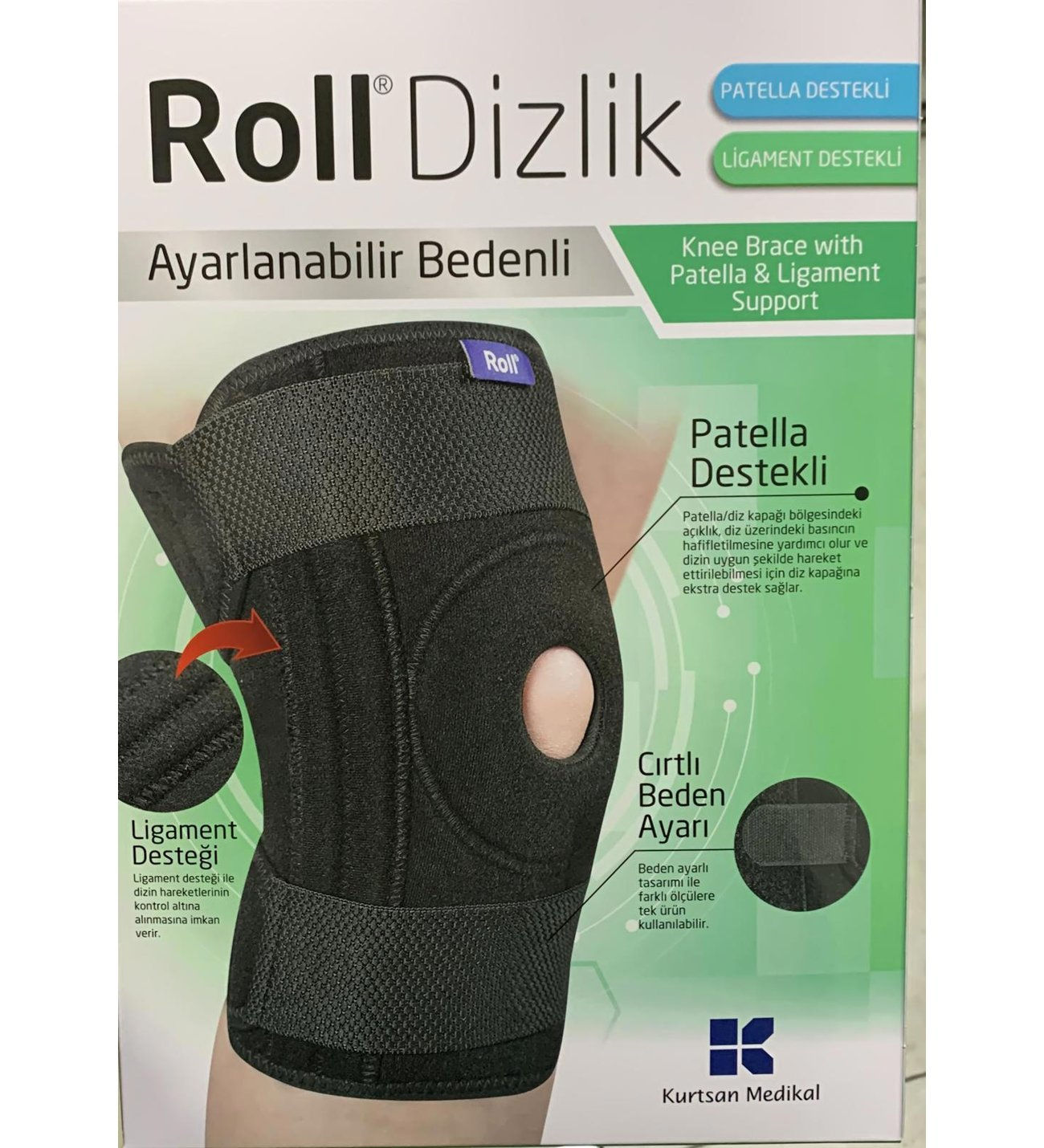 Roll Patella Supported knee brace