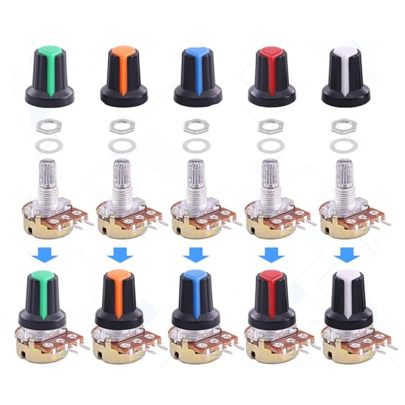 Thumbnail: Single Knob Potentiometer 5KΩ / 10KΩ / 20KΩ / 50KΩ / 100KΩ