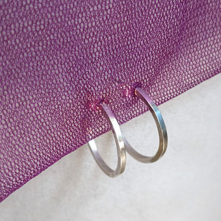Handmade Sterling silver hoop studs
