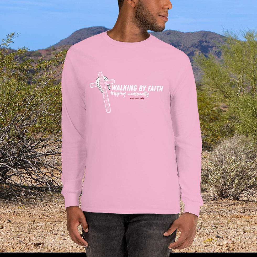 Thumbnail: Walking by Faith Unsex Long Sleeve Shirt